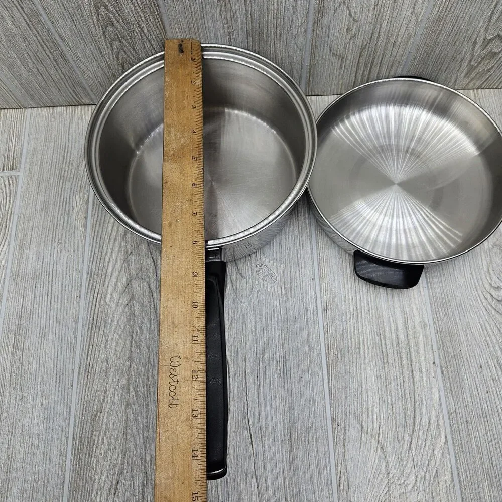 Vintage Royal Queen Multi-Core‎ 5 Ply 2 Qt Sauce Pan Great Condition W Dome Lid